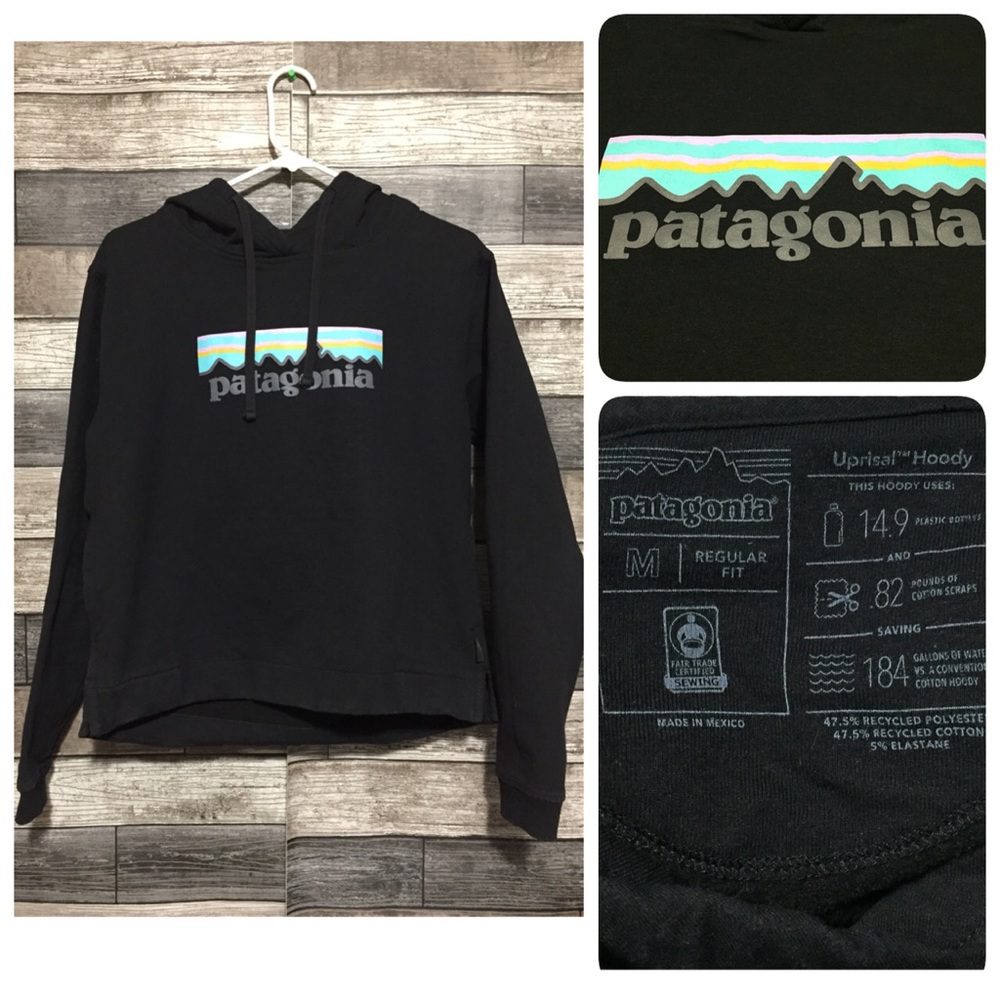 Patagonia Uprisal Hoodie Women’s M Black Regular Fit Pullover Fleece